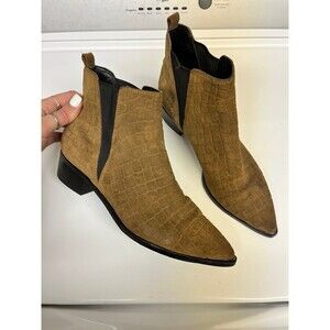 Marc Fisher Mlyale Croco- Embossed Chelsea Boots